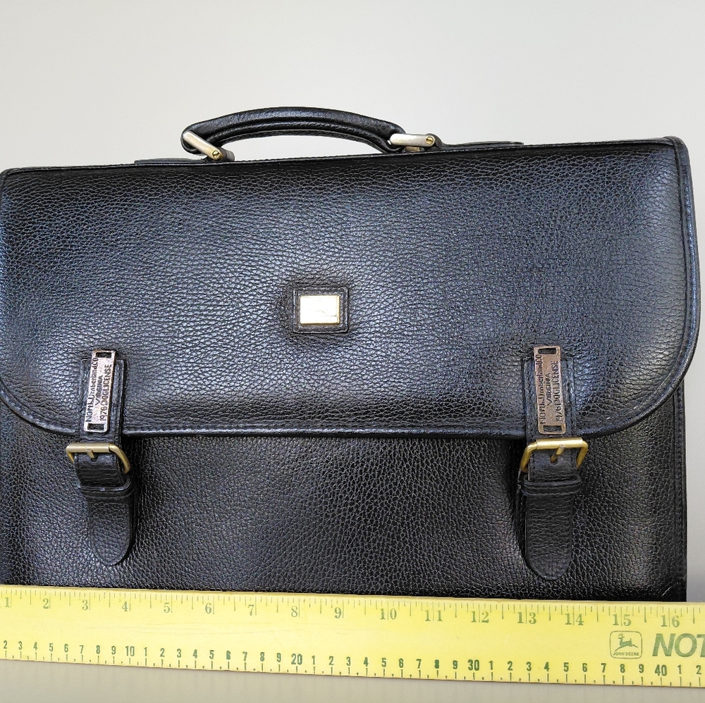 Burberry Black Leather Briefcase with Gold Accents - Picture 4 of 10